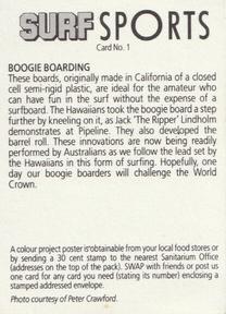 1985 Weet-Bix Surf Sports #1 Boogie Boarding Back